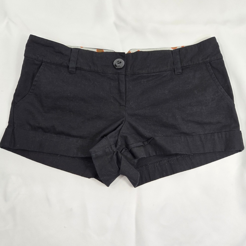 Wearhouse Black Cuffed Shorts Cotton Blend Casual Everyday Shorts L Coastal Cool